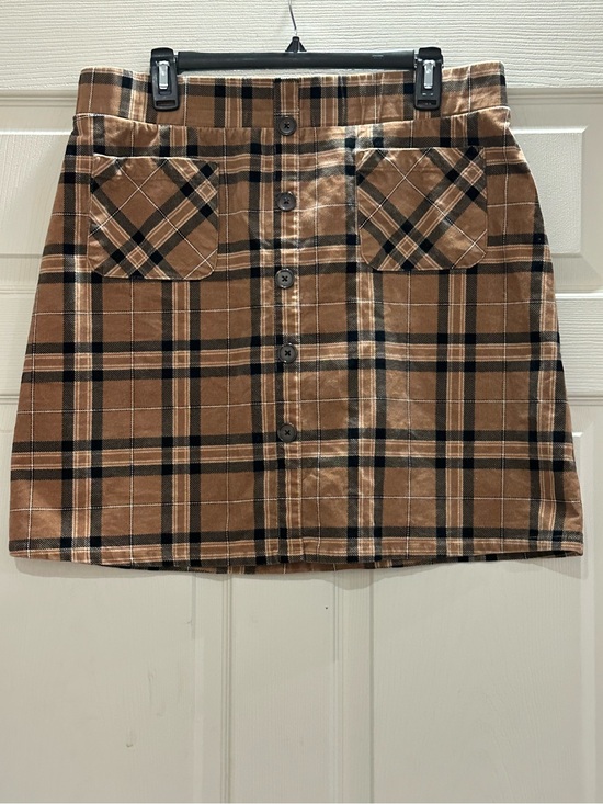 TORRID Dresses & Skirts - torrid Brown and Black Plaid Button-Front Mini Skirt